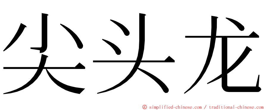 尖头龙 ming font