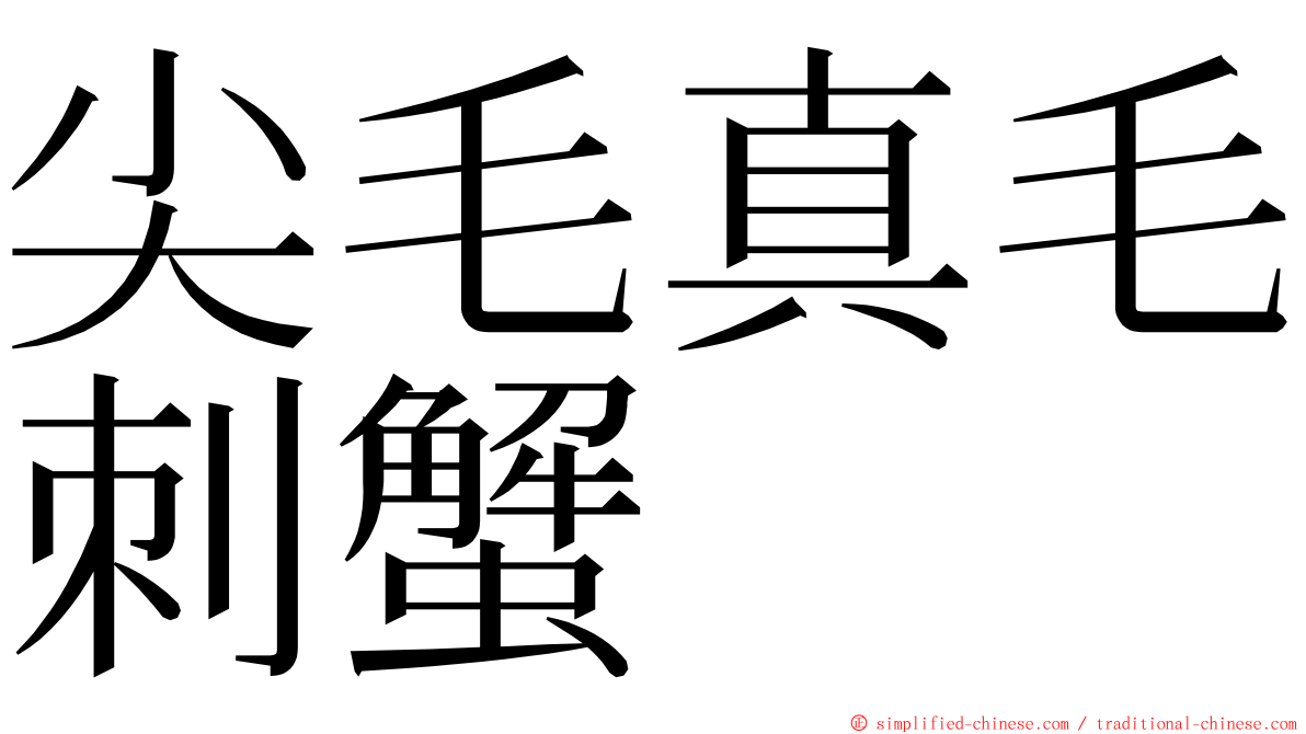 尖毛真毛刺蟹 ming font