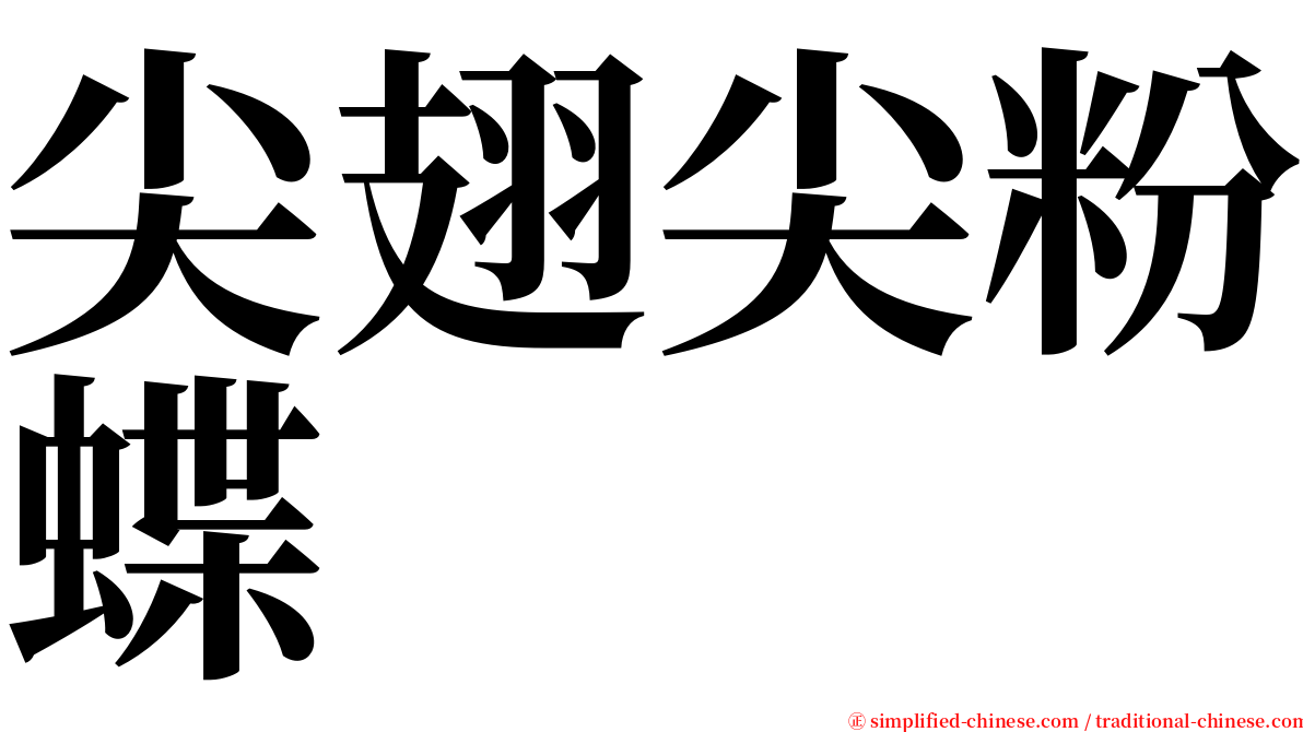 尖翅尖粉蝶 serif font