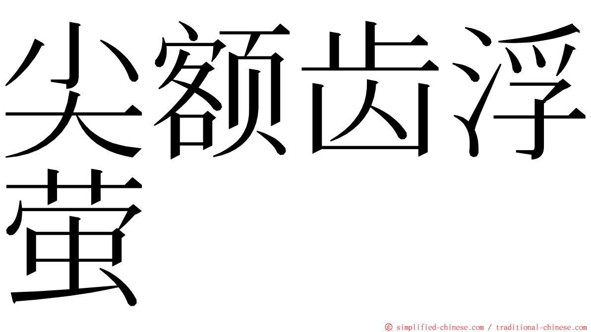 尖额齿浮萤 ming font