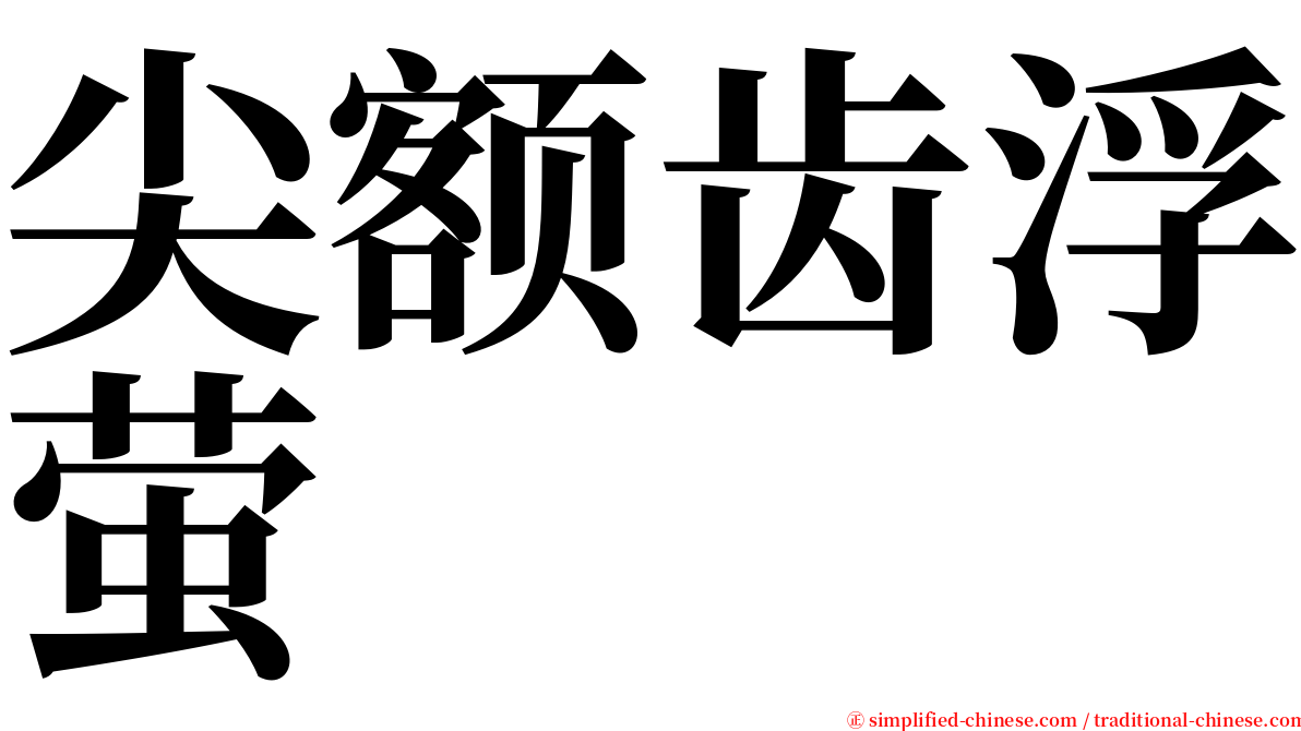 尖额齿浮萤 serif font