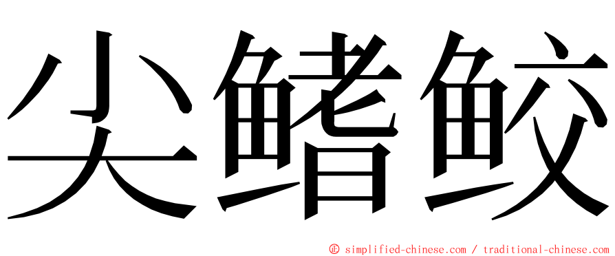 尖鳍鲛 ming font