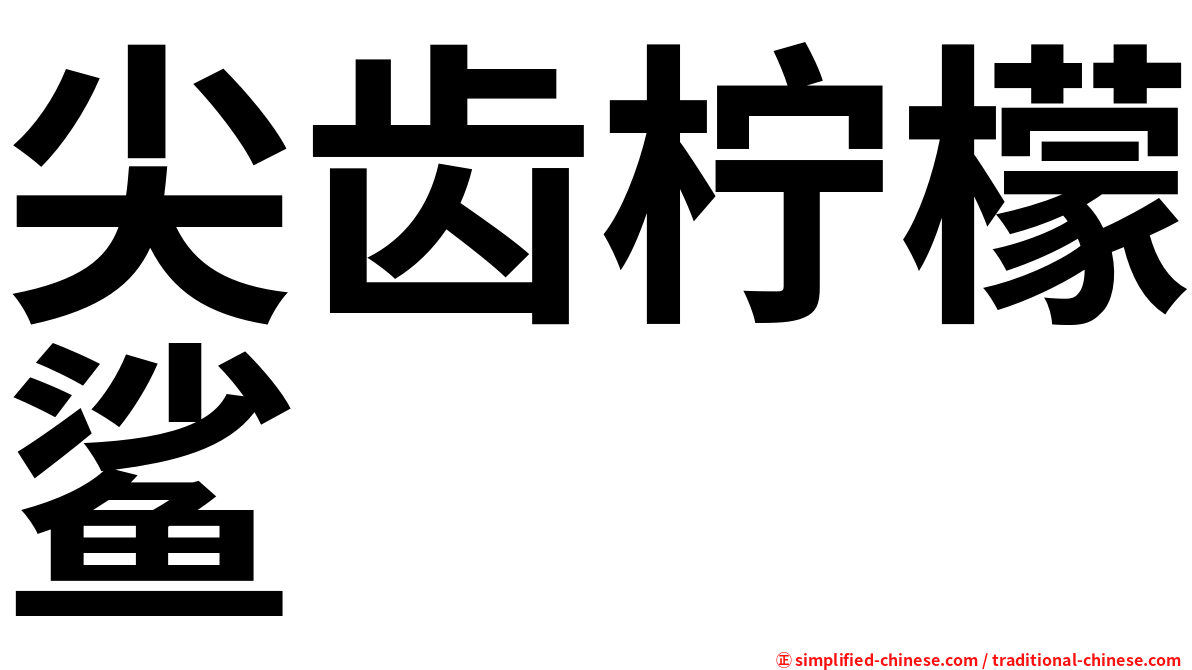 尖齿柠檬鲨