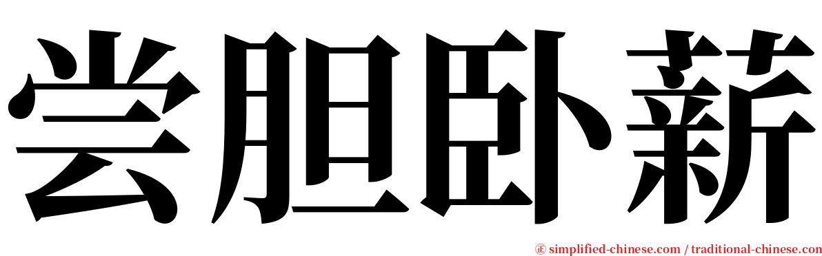 尝胆卧薪 serif font