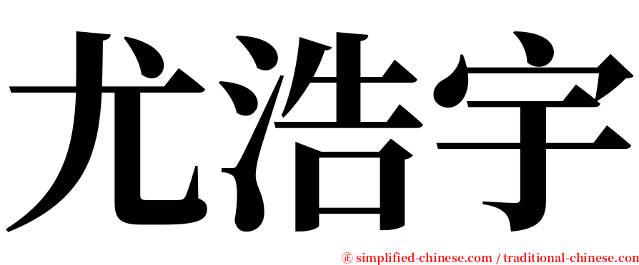 尤浩宇 serif font
