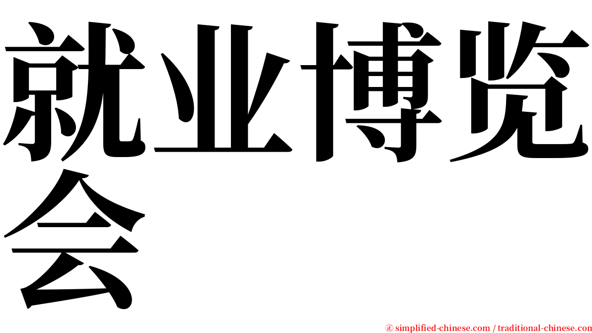 就业博览会 serif font