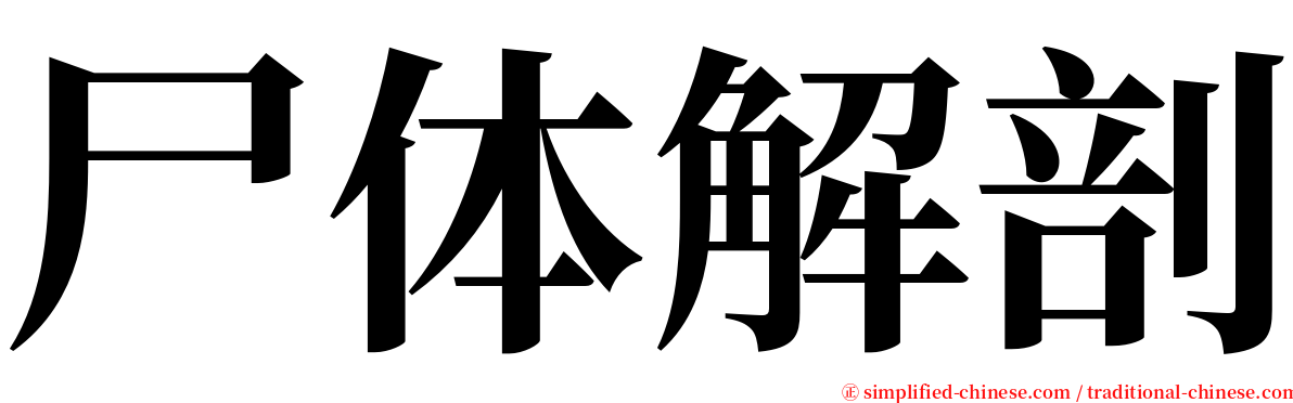 尸体解剖 serif font