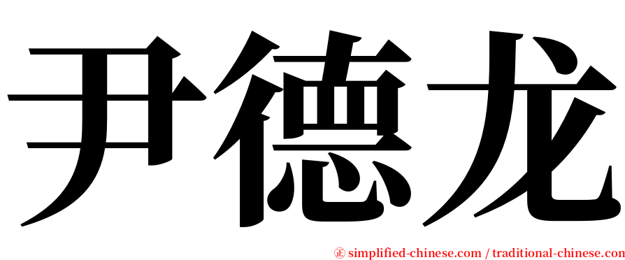 尹德龙 serif font