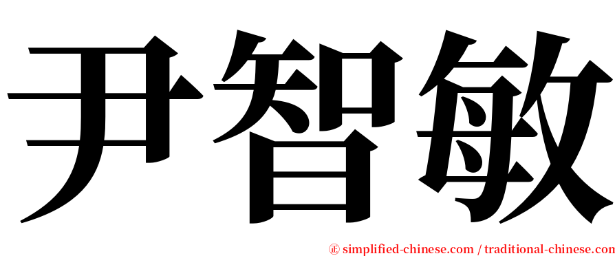 尹智敏 serif font