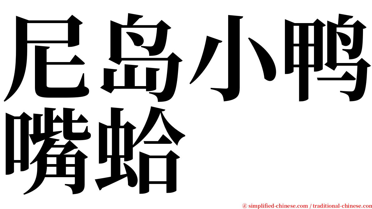 尼岛小鸭嘴蛤 serif font
