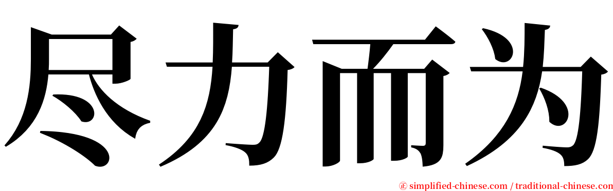 尽力而为 serif font