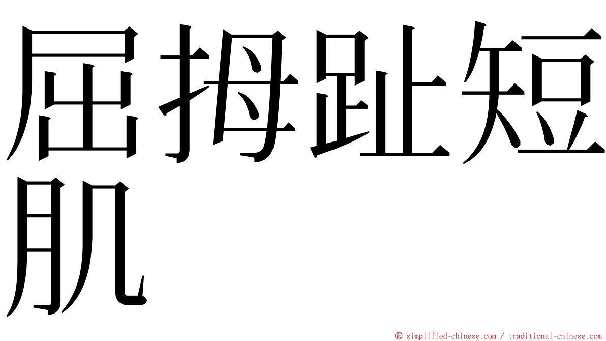 屈拇趾短肌 ming font