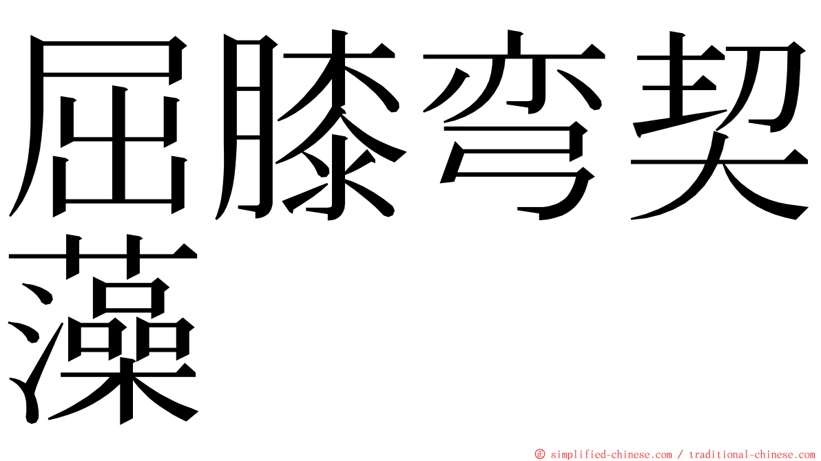 屈膝弯契藻 ming font