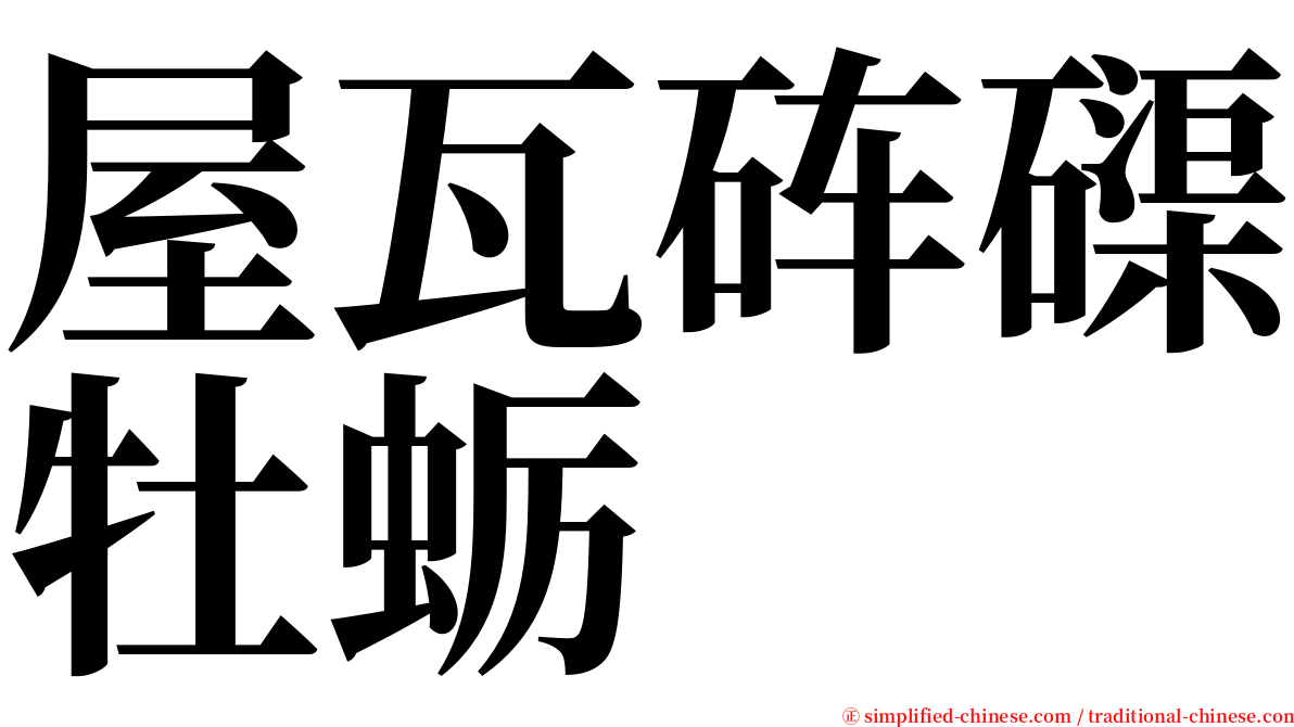 屋瓦砗磲牡蛎 serif font