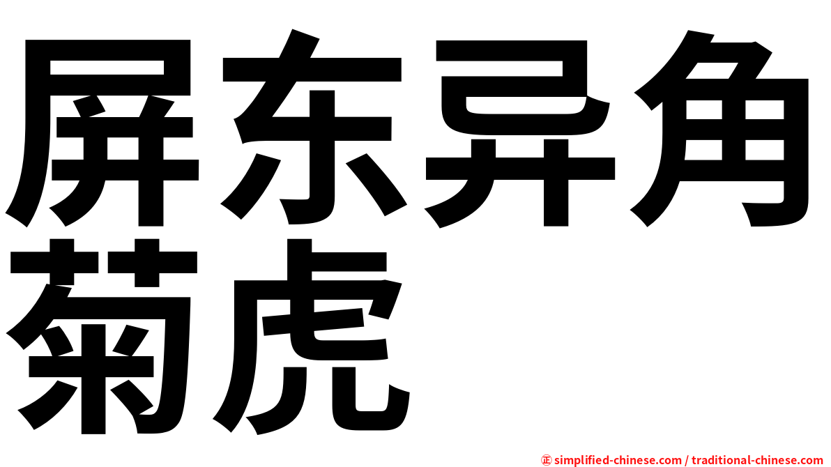 屏东异角菊虎