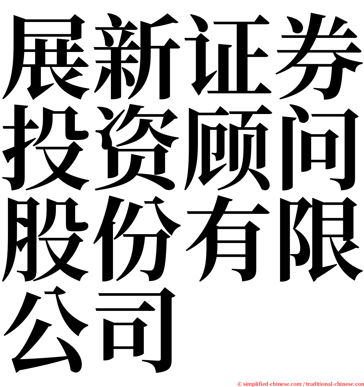 展新证券投资顾问股份有限公司 serif font