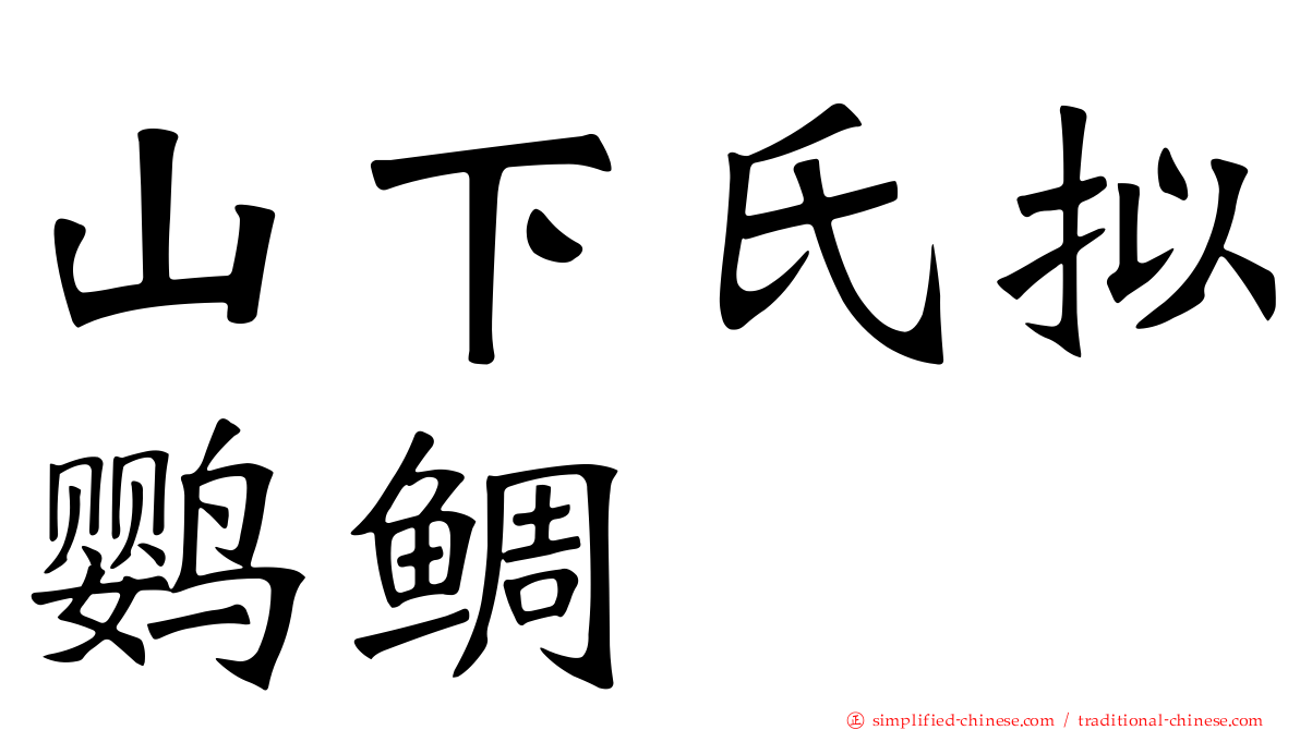 山下氏拟鹦鲷