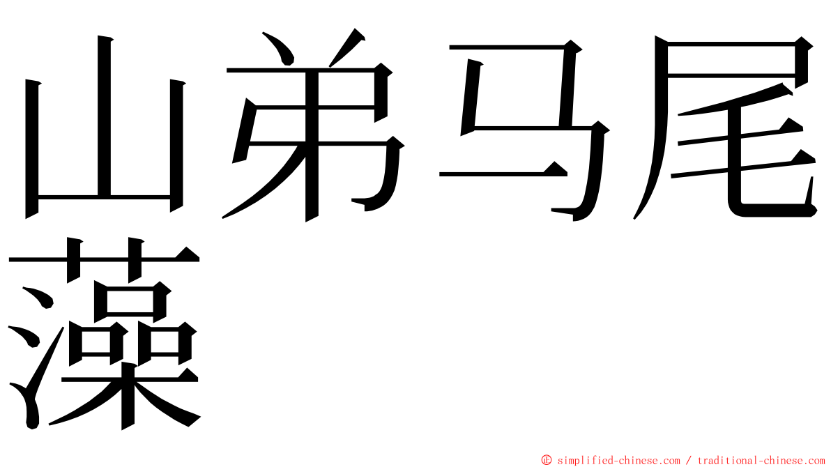 山弟马尾藻 ming font