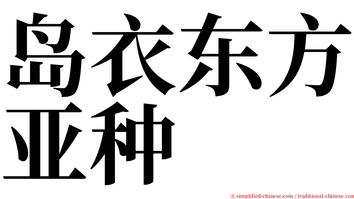 岛衣东方亚种 serif font