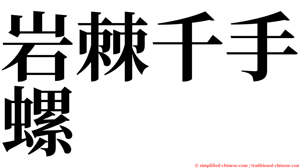 岩棘千手螺 serif font