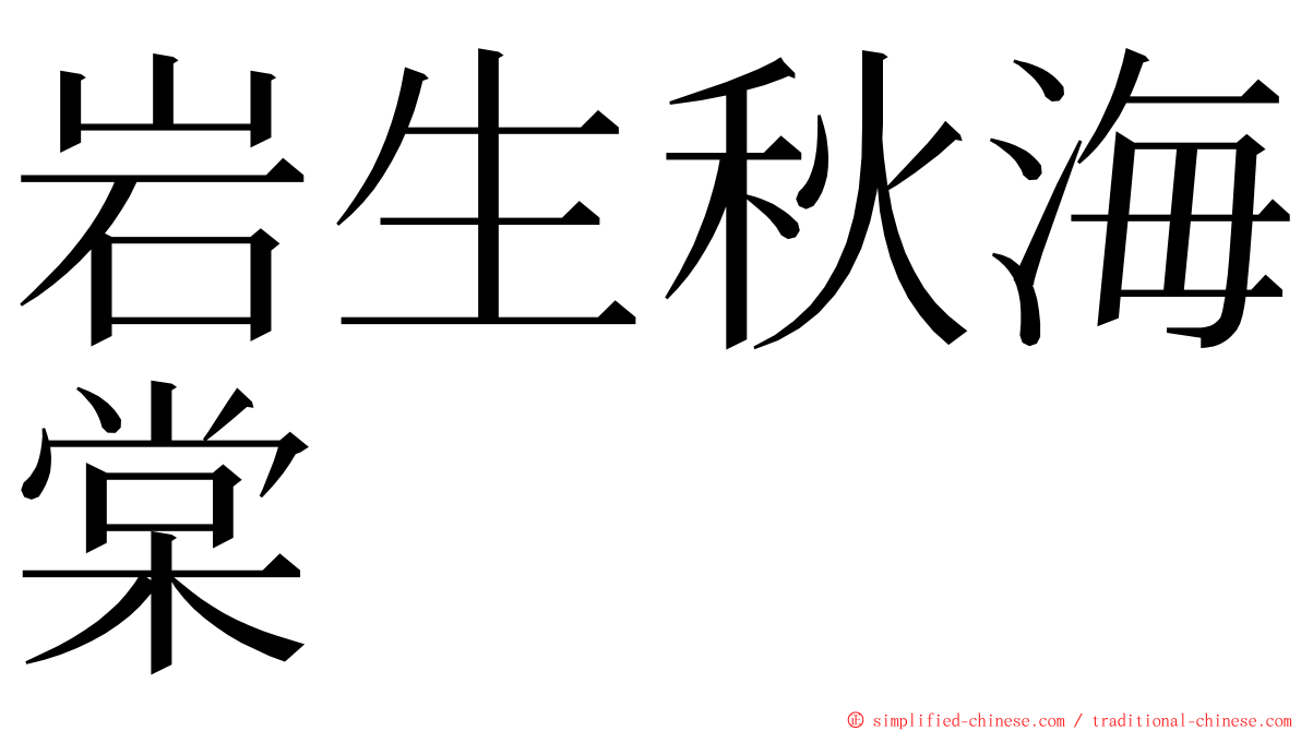 岩生秋海棠 ming font
