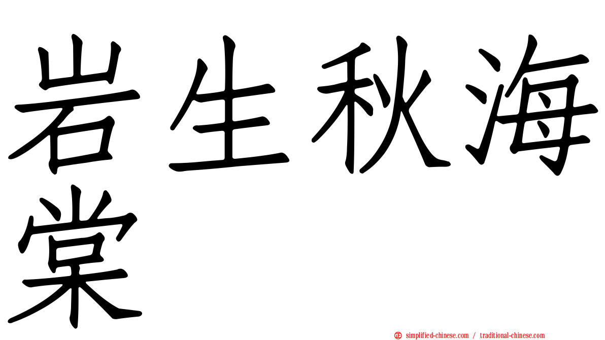 岩生秋海棠