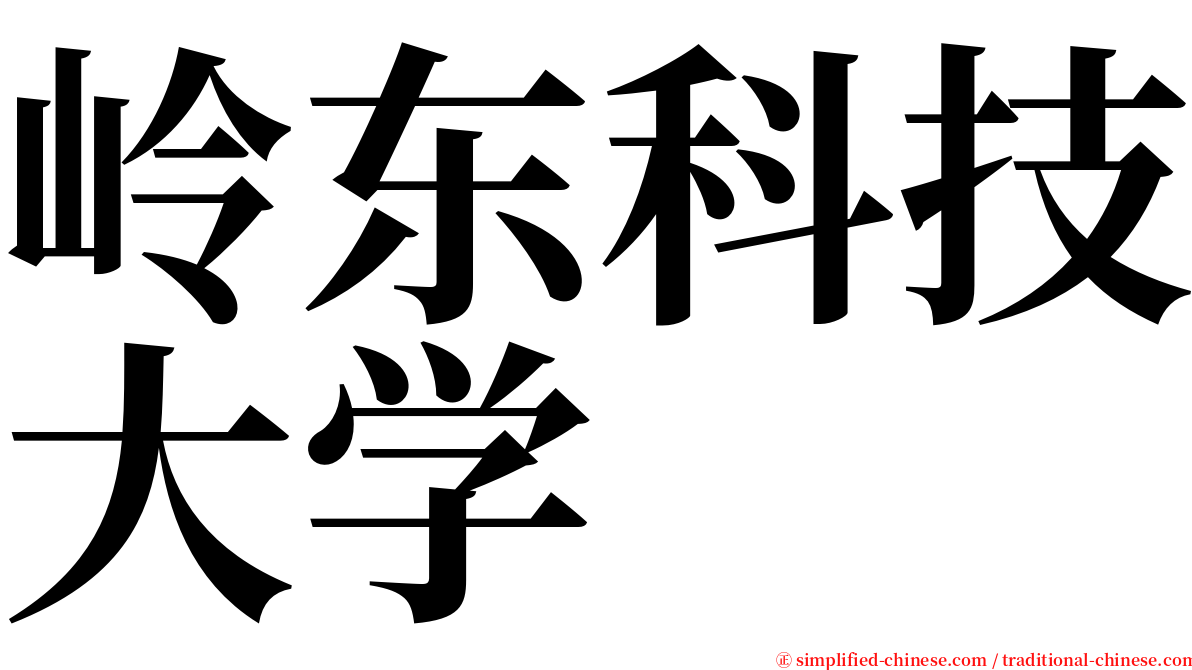 岭东科技大学 serif font