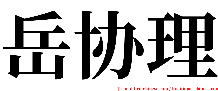 岳协理 serif font