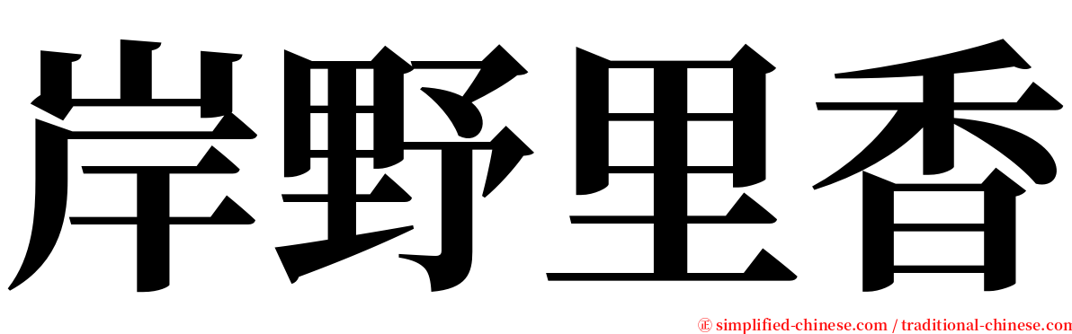 岸野里香 serif font