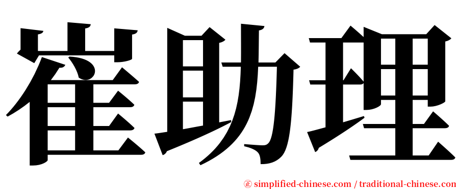 崔助理 serif font