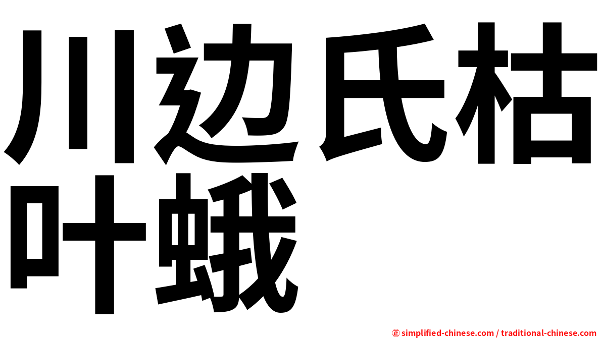 川边氏枯叶蛾
