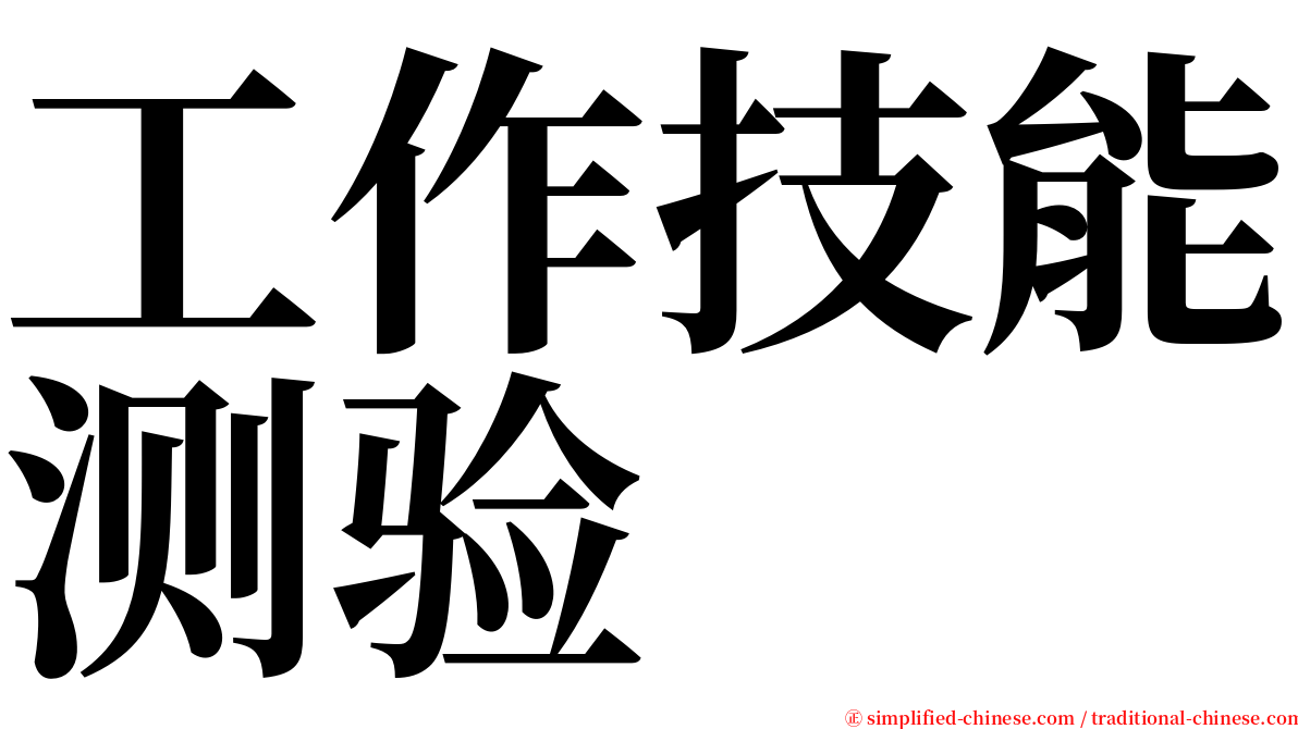 工作技能测验 serif font