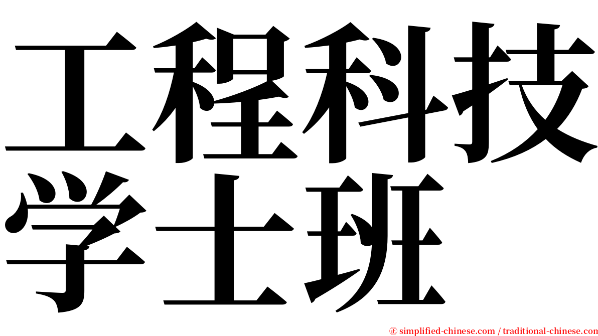 工程科技学士班 serif font