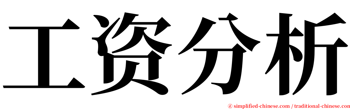 工资分析 serif font