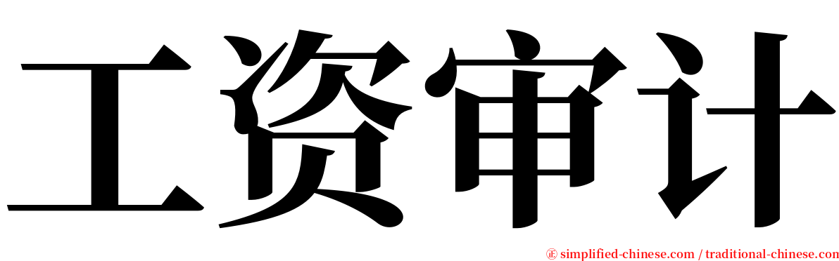 工资审计 serif font