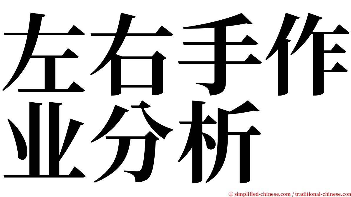 左右手作业分析 serif font