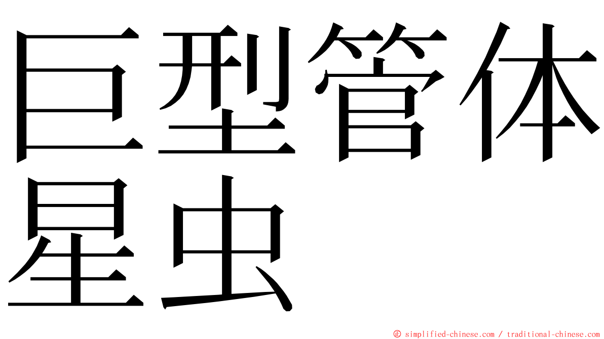 巨型管体星虫 ming font