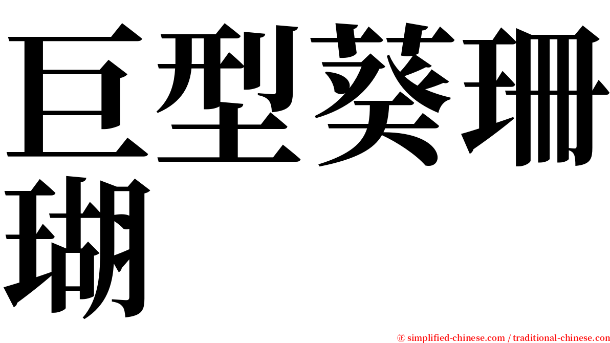 巨型葵珊瑚 serif font