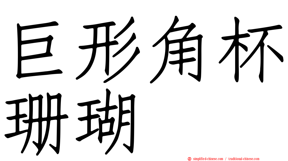 巨形角杯珊瑚
