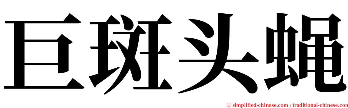 巨斑头蝇 serif font