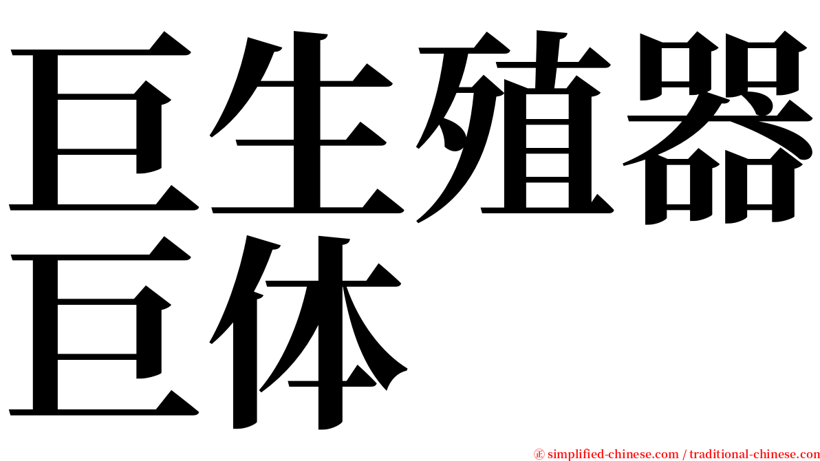 巨生殖器巨体 serif font