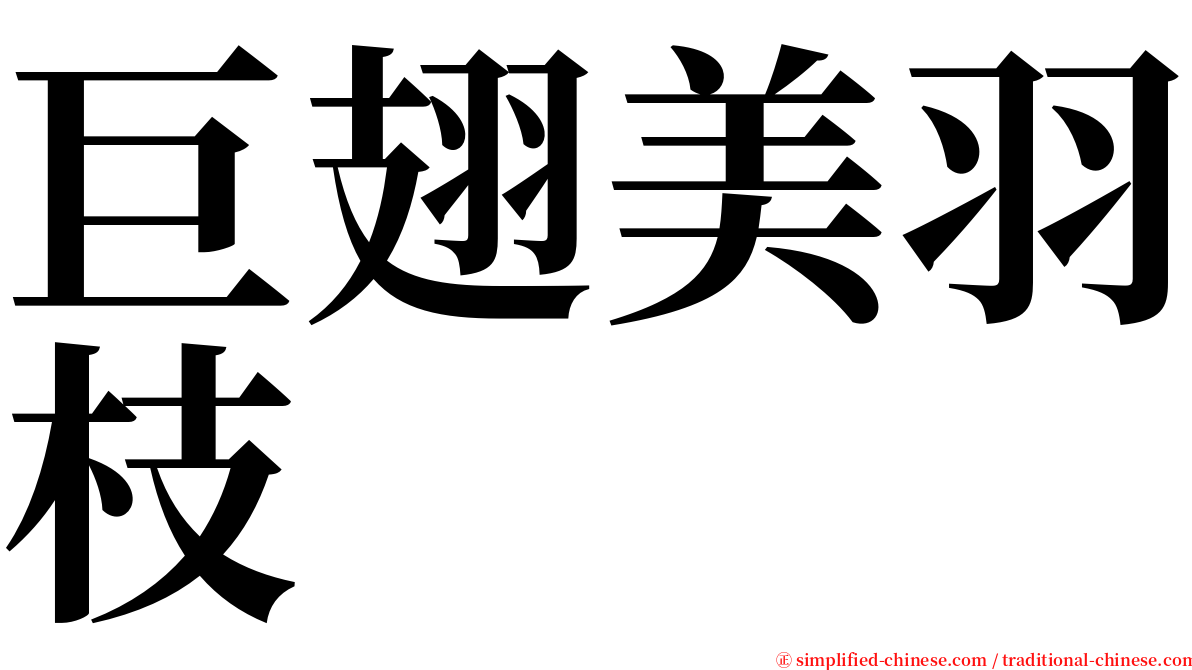 巨翅美羽枝 serif font