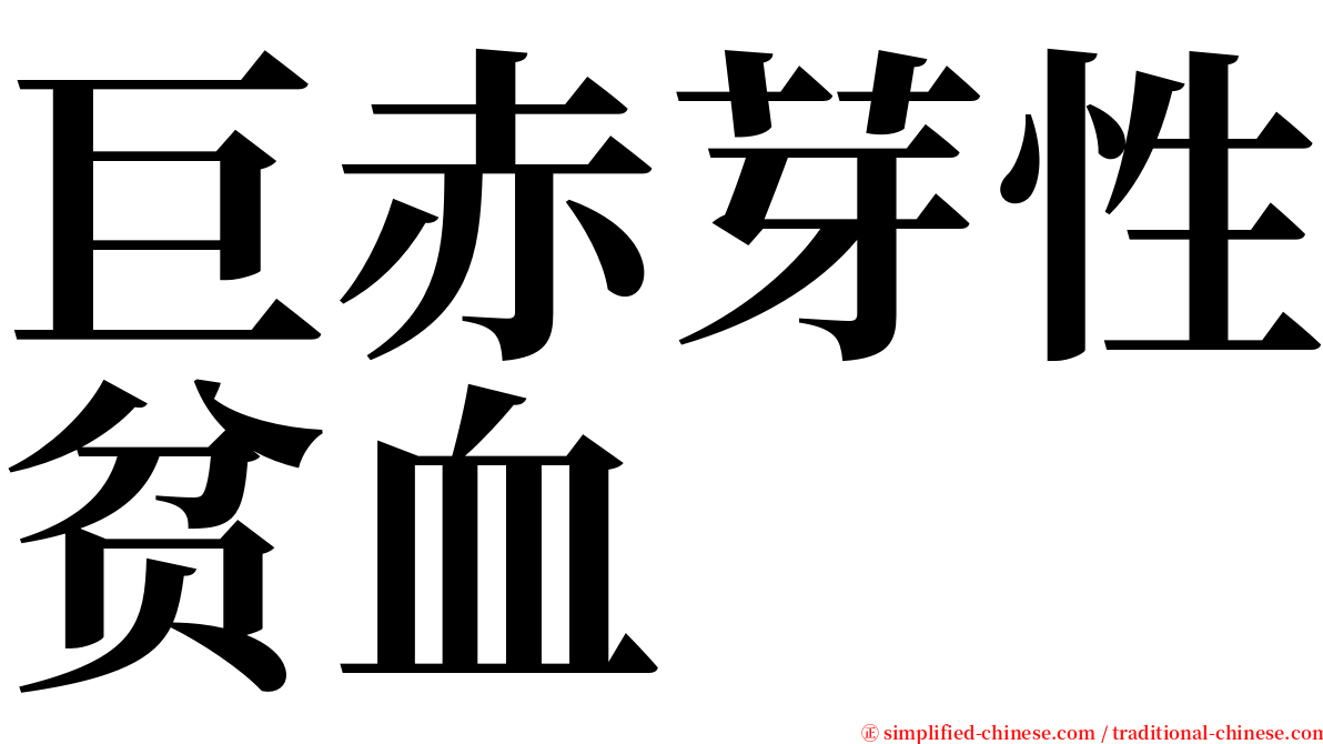 巨赤芽性贫血 serif font