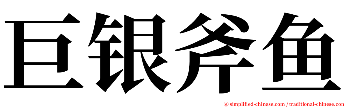 巨银斧鱼 serif font
