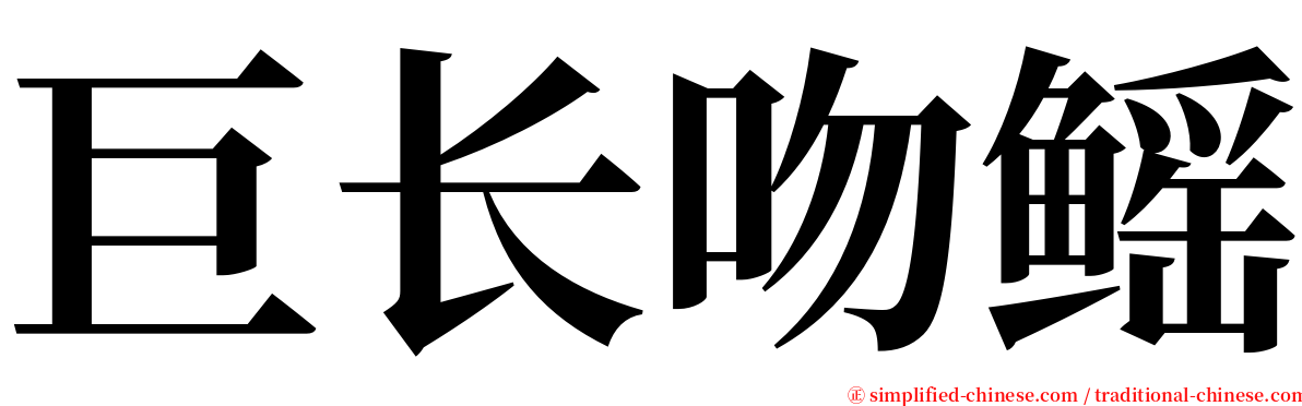 巨长吻鳐 serif font