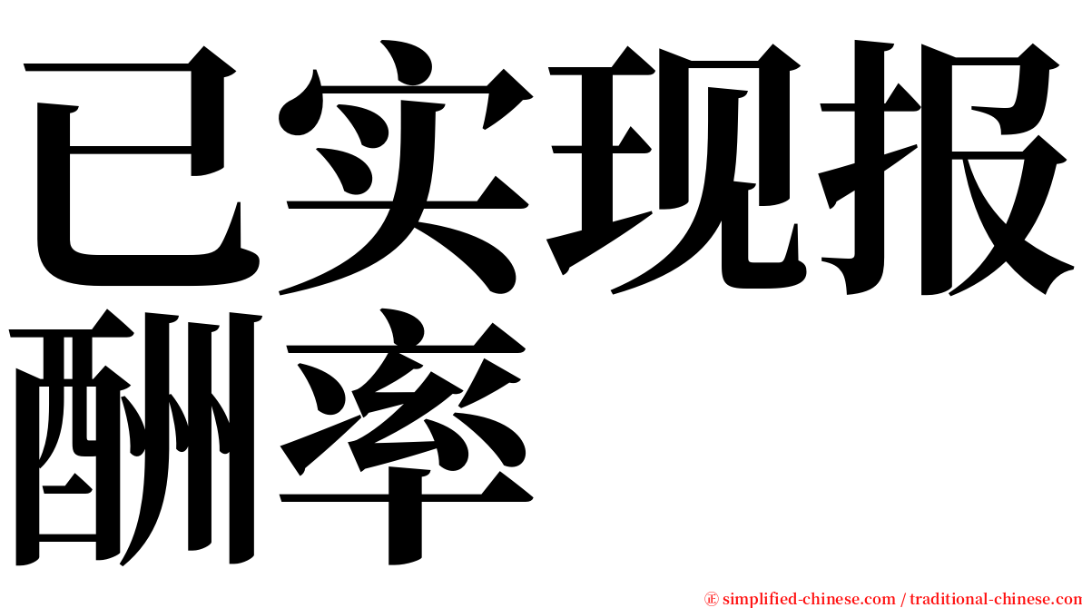 已实现报酬率 serif font