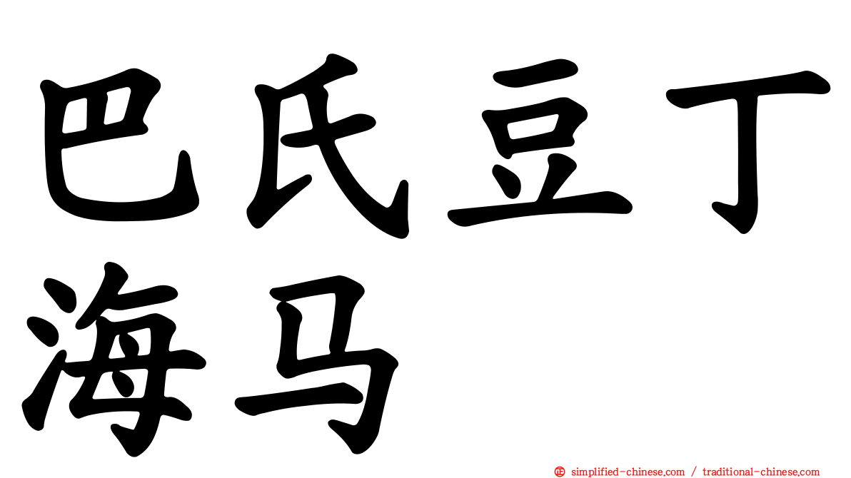 巴氏豆丁海马