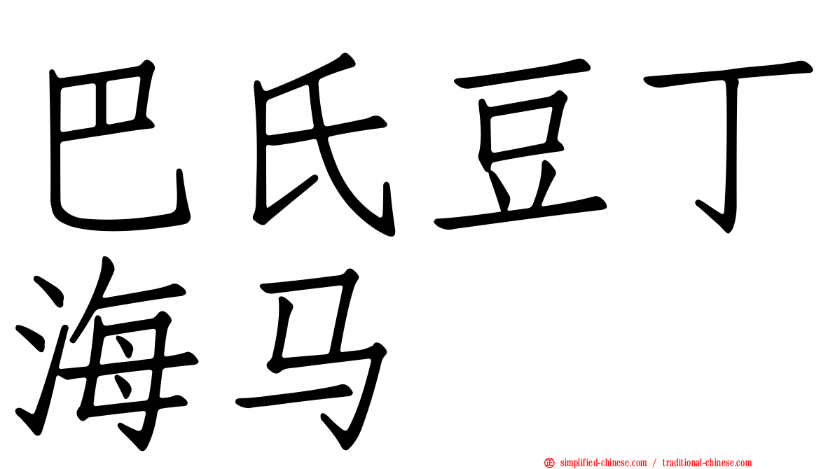巴氏豆丁海马