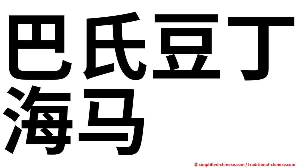 巴氏豆丁海马