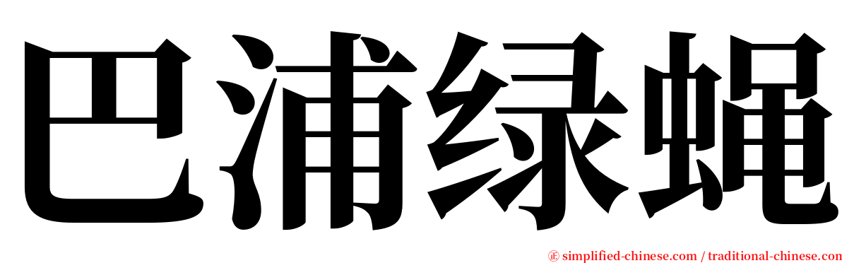 巴浦绿蝇 serif font